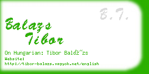 balazs tibor business card